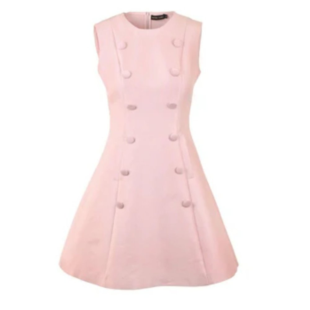 NWT WOMEN'S HOTTIE + LORD PERLA SILK JACQUARD SLEEVELESS CLASSIC MINI DRESS